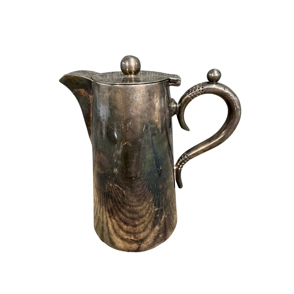 George G Honour London Nickel Silver Coffee Pot Pitcher Vintage Hallmarked